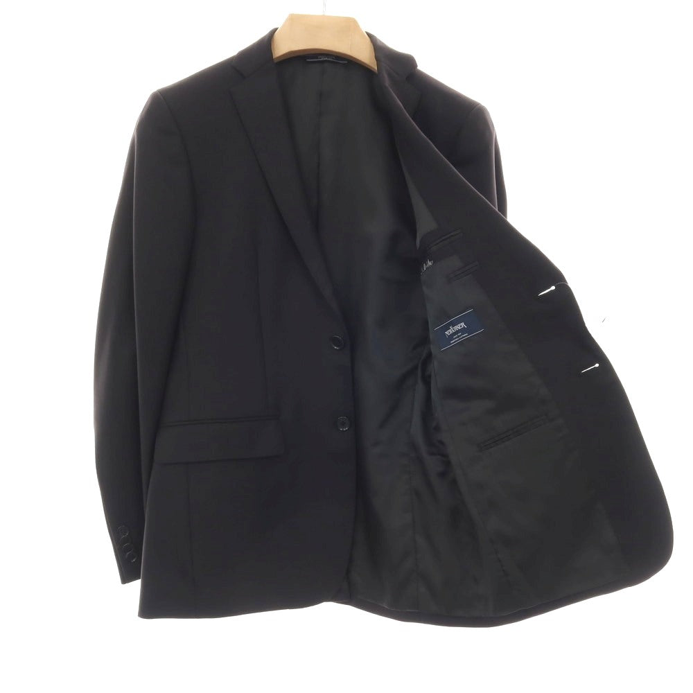 【中古】ニューヨーカー NEWYORKER ウール 2つボタンスーツ ブラック【サイズYA4/73】【 状態ランクC 】【 メンズ 】