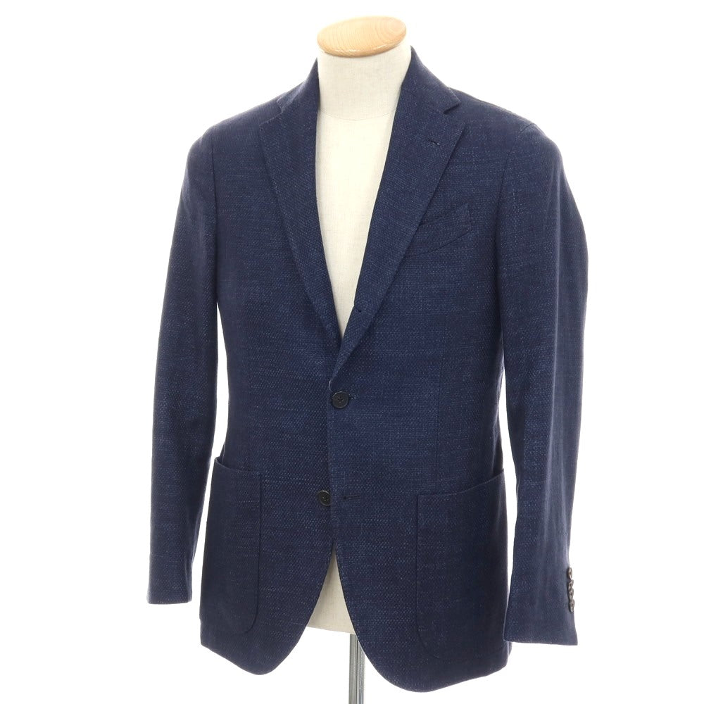 【中古】ラルディーニ LARDINI リネンコットン 3B カジュアルジャケット ネイビー【サイズ42】【 状態ランクB 】【 メンズ 】