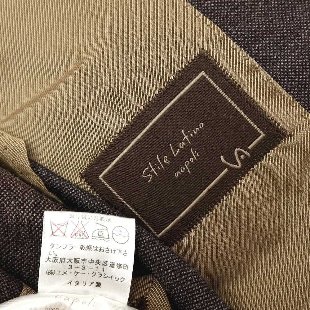 【SALE30%OFF/返品不可】【中古】スティレ ラティーノ STILE LATINO シルクリネン 3B カジュアルジャケット ブラウン系【 サイズ44 】【 状態ランクD 】【 メンズ 】