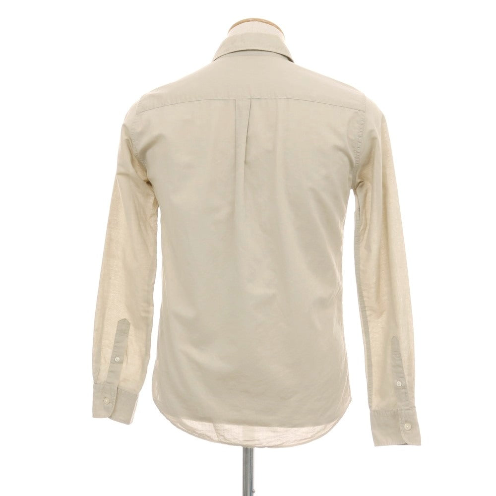 【中古】ナノユニバース nano universe コットンリネン レギュラーカラー カジュアルシャツ ベージュ【サイズS】【 状態ランクB 】【 メンズ 】