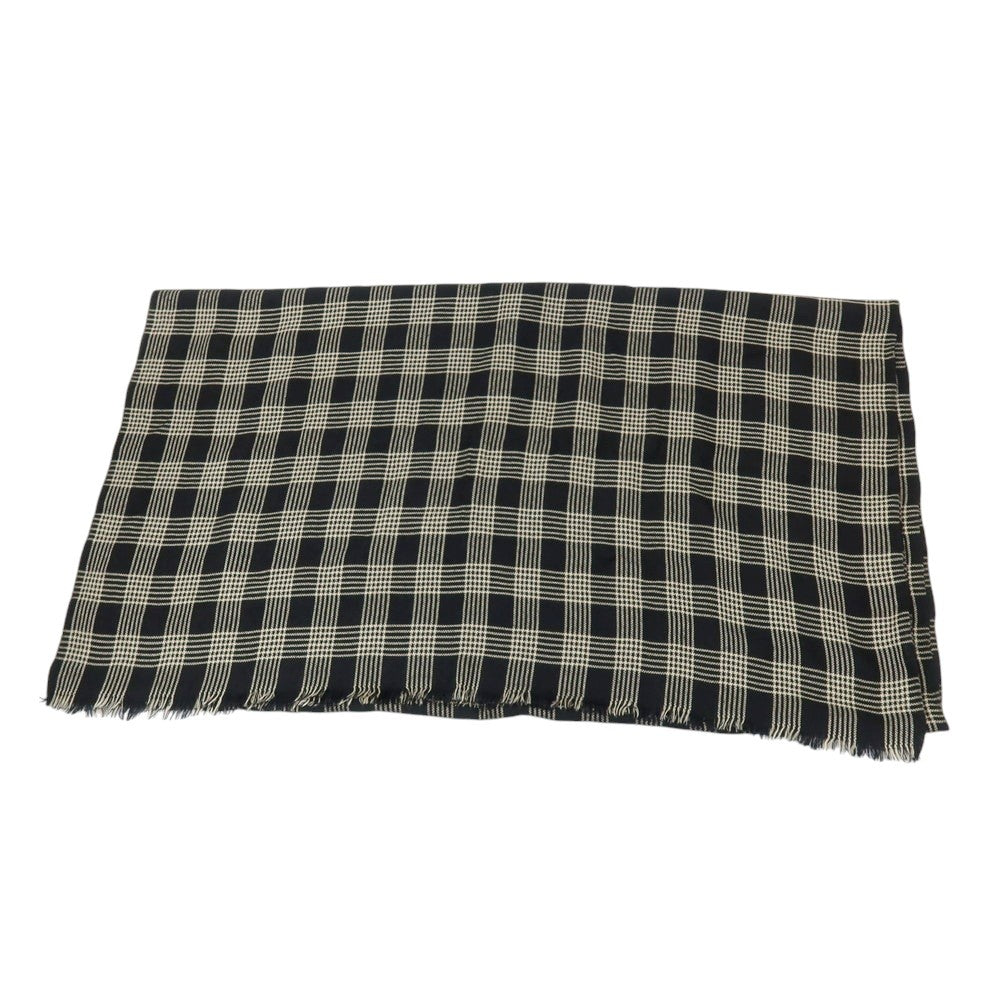 【中古】トムフォード TOM FORD カシミヤシルク チェック 大判 ストール ブラックxベージュ【 状態ランクC 】【 メンズ 】