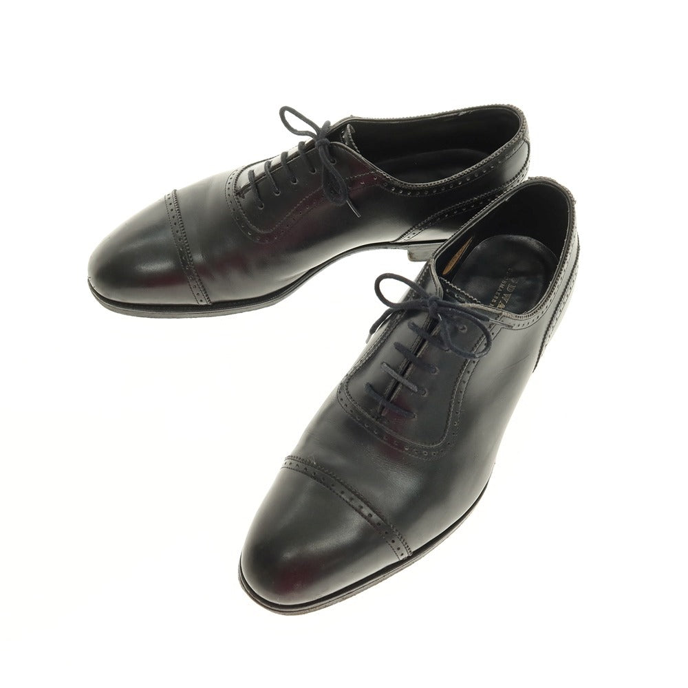 【中古】エドワードグリーン EDWARD GREEN LICHFIELD カーフ レザー パンチドキャップ ドレスシューズ ブラック【サイズ7E】【 状態ランクC 】【 メンズ 】
