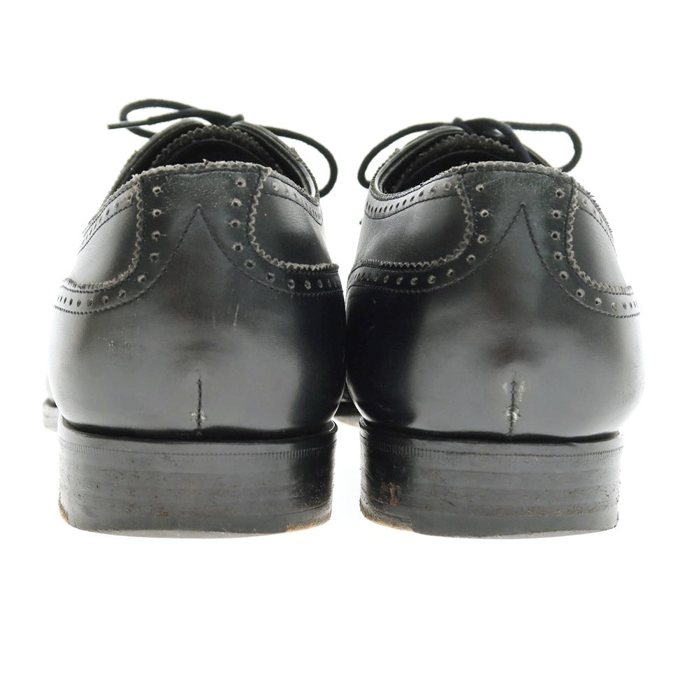 【中古】エドワードグリーン EDWARD GREEN LICHFIELD カーフ レザー パンチドキャップ ドレスシューズ ブラック【サイズ7E】【 状態ランクC 】【 メンズ 】