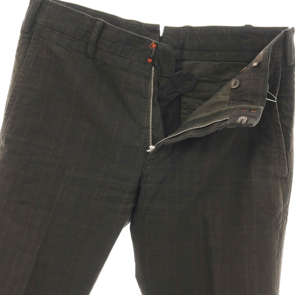 【中古】メトリコ METRICO コットン チェック カジュアルスラックスパンツ カーキ【サイズ48】【 状態ランクC 】【 メンズ 】