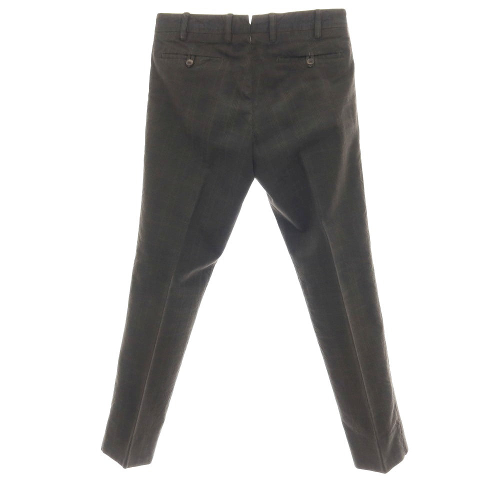 【中古】メトリコ METRICO コットン チェック カジュアルスラックスパンツ カーキ【サイズ48】【 状態ランクC 】【 メンズ 】