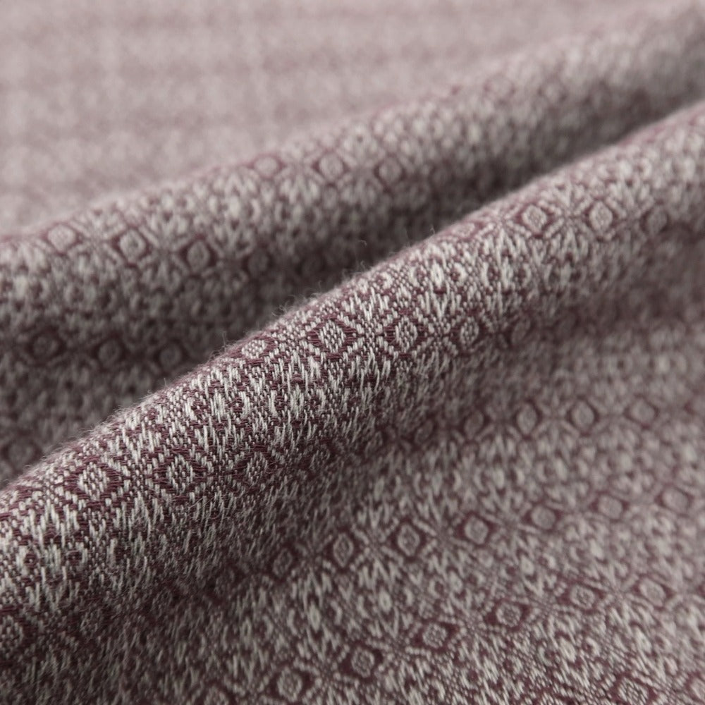 【中古】ジャンネット giannetto ストレッチ コットンウール ジャカード ホリゾンタルカラー カジュアルシャツ パープルxグレー【サイズ38】【 状態ランクB 】【 メンズ 】