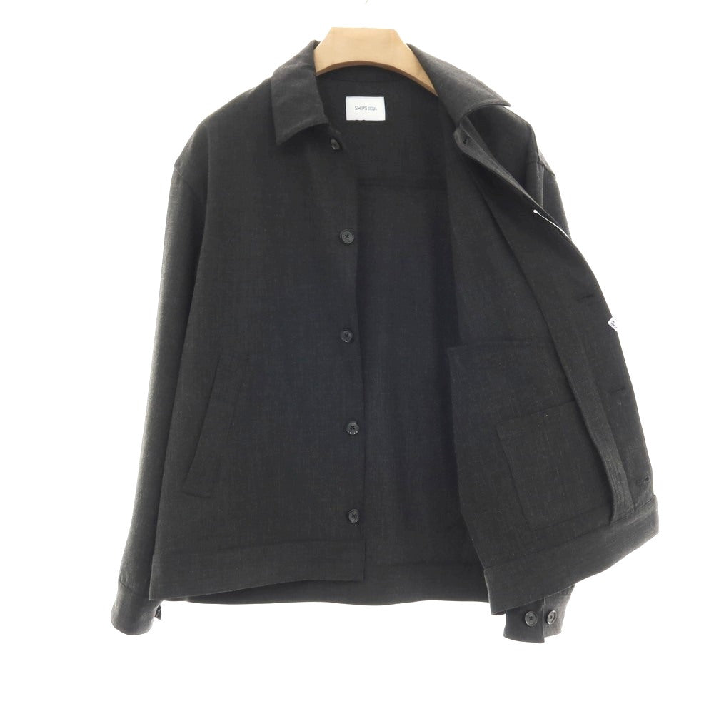 【中古】シップス エニィ SHIPS any ポリエステルレーヨンポリウレタン ブルゾン チャコール【サイズM】【 状態ランクB 】【 メンズ 】