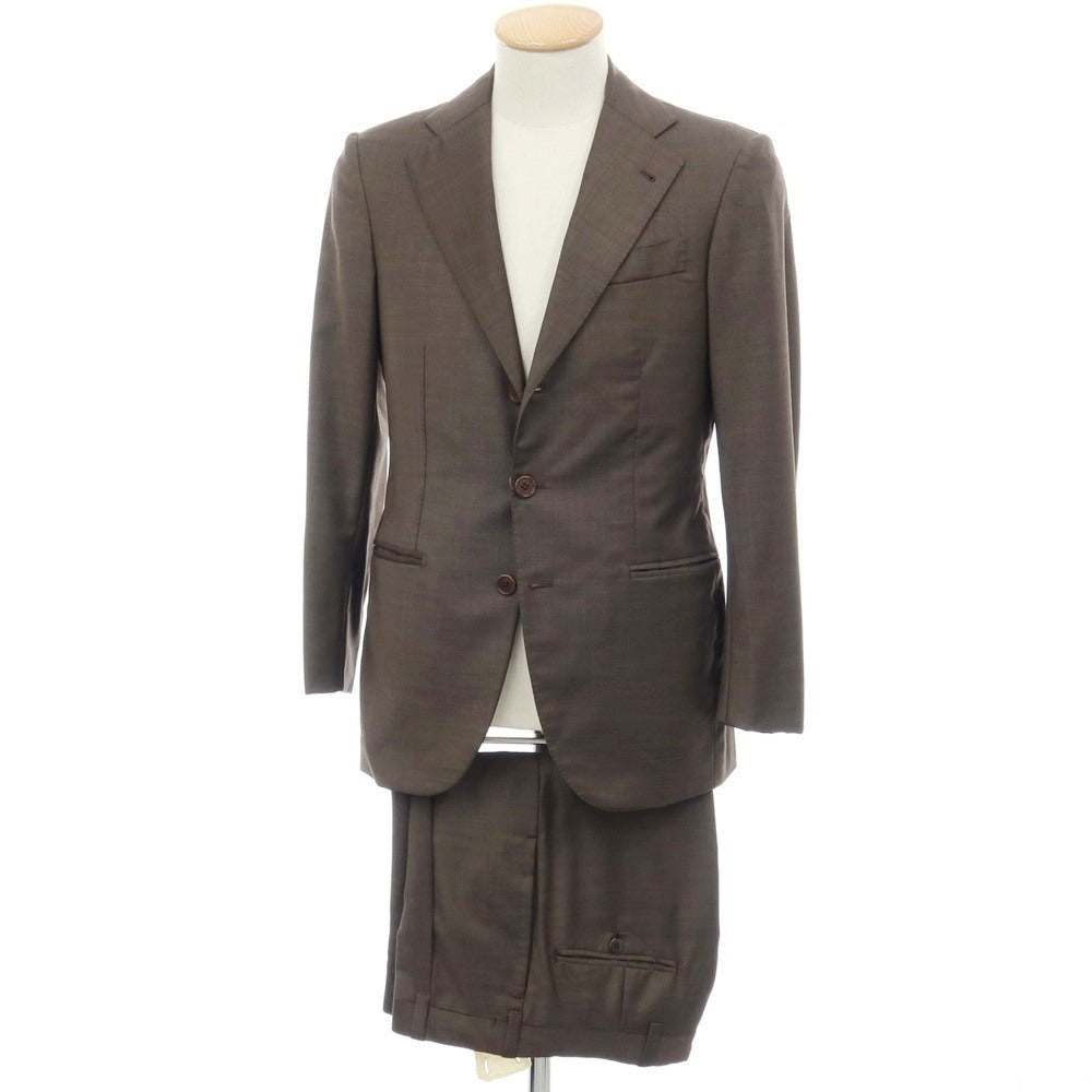 【中古】ラベラ サルトリア ナポレターナ La vera Sartoria Napoletana バージンウール 3つボタンスーツ ブラウン【サイズ上42/下(表記なし)XS位】【 状態ランクC 】【 メンズ 】