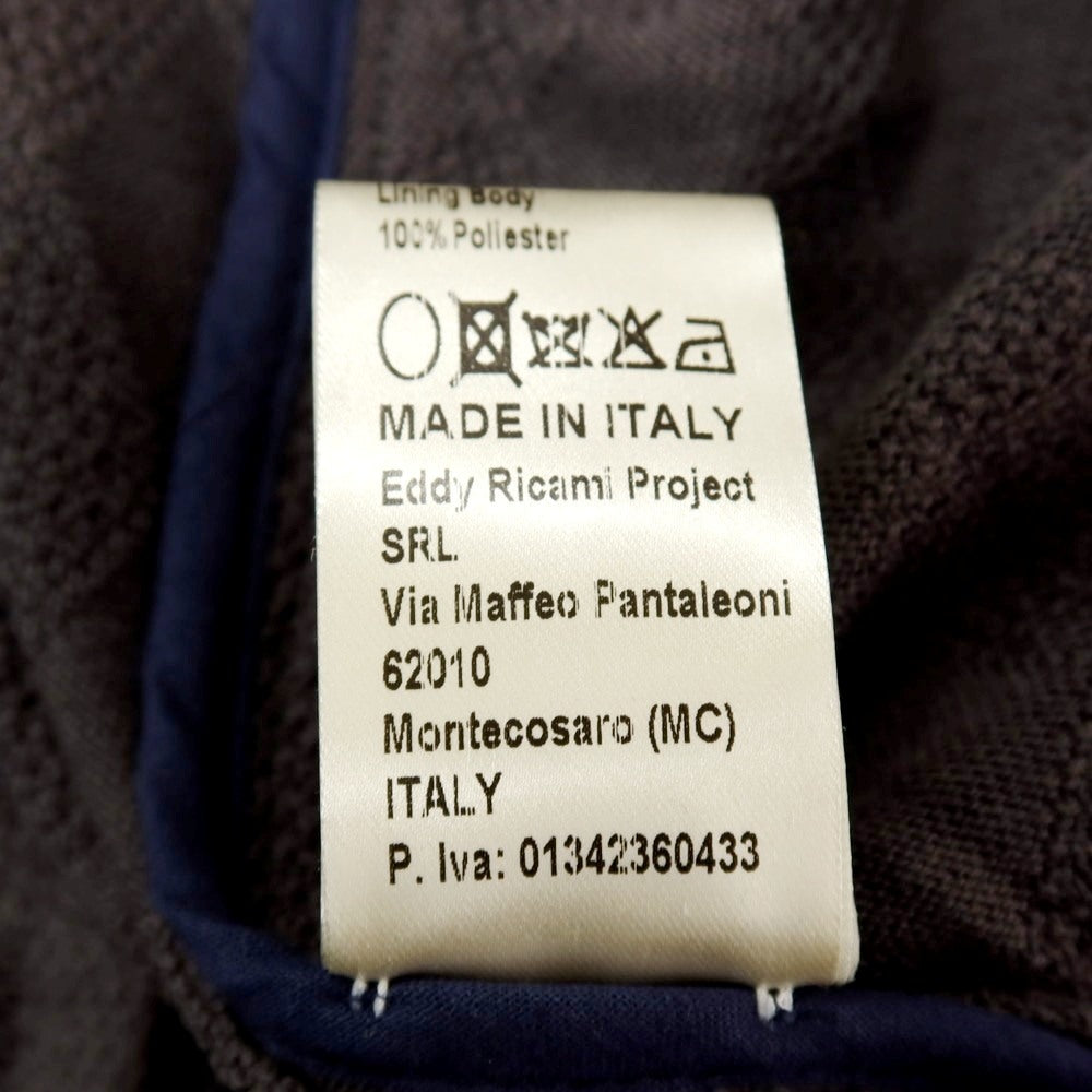 【中古】サンハウス SUN HOUSE コットン ジャカード ダイヤ柄 2B ニットジャケット グレー【サイズ48】【 状態ランクB 】【 メンズ 】