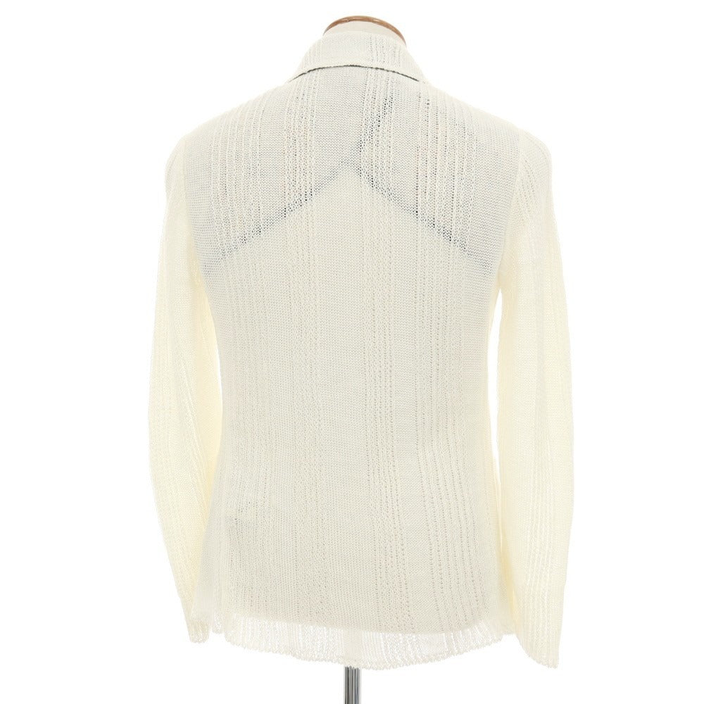 【中古】サンハウス SUN HOUSE リネン 2B ニットジャケット ホワイト【サイズ48】【 状態ランクB 】【 メンズ 】