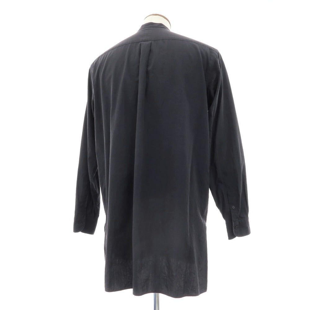 【中古】コモリ COMOLI コットン バンドカラー カジュアルシャツ ブラック【サイズ2】【 状態ランクC 】【 メンズ 】