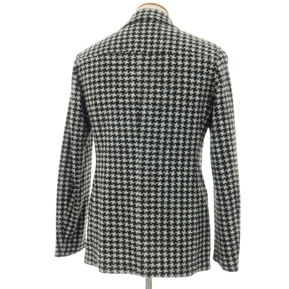 【中古】【未使用】ティージャケット T-JACKET ウール混 ジャージー ハウンドトゥース 手裏剣千鳥 2B カジュアルジャケット ブラックxホワイト【サイズM】【 状態ランクS 】【 メンズ 】