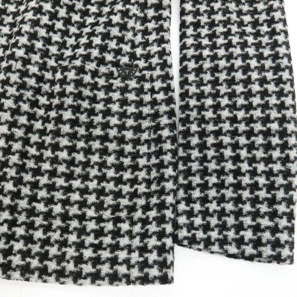 【中古】【未使用】ティージャケット T-JACKET ウール混 ジャージー ハウンドトゥース 手裏剣千鳥 2B カジュアルジャケット ブラックxホワイト【サイズM】【 状態ランクS 】【 メンズ 】