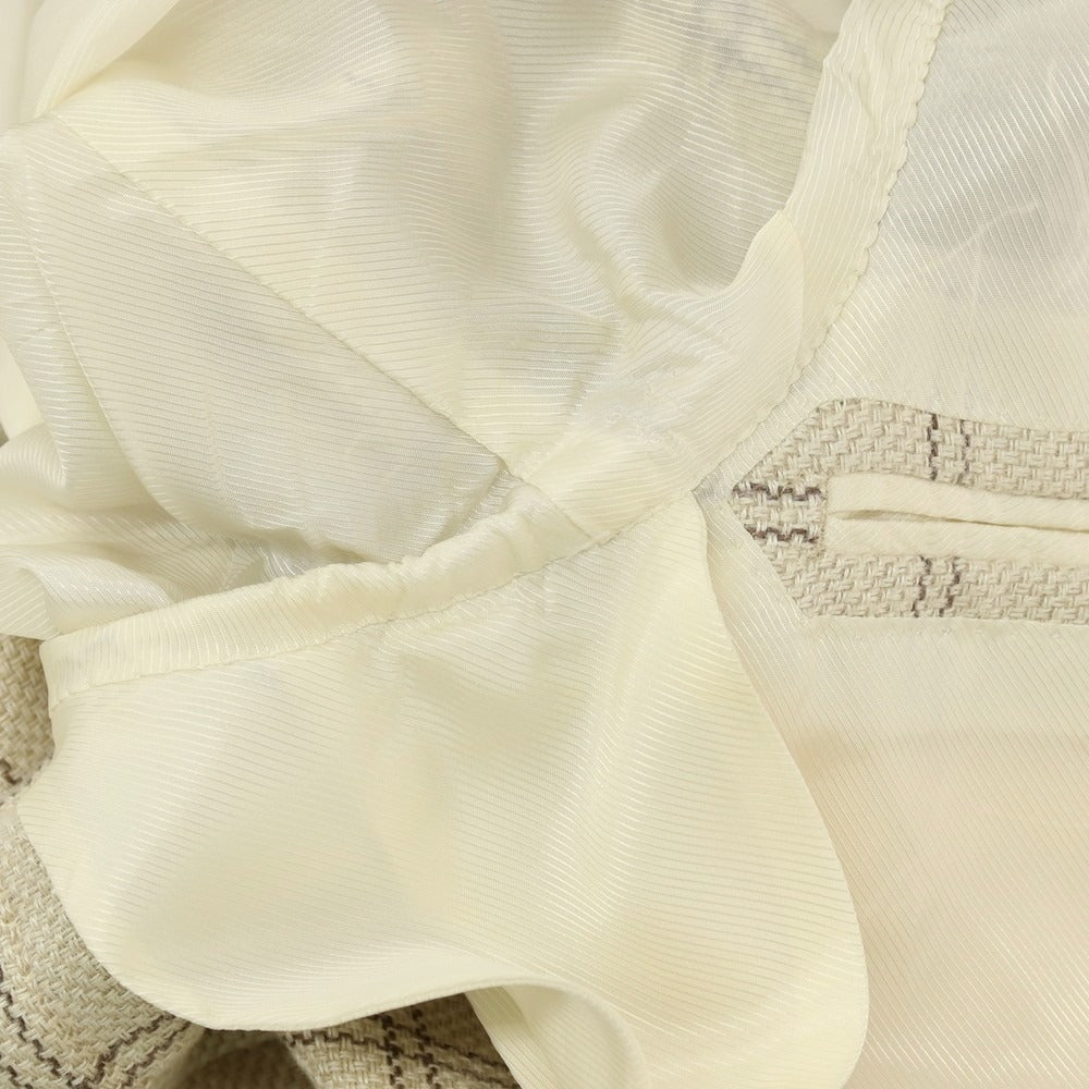 【中古】ブリッラ ペル イル グスト Brilla per il gusto リネンウール チェック 2B テーラードジャケット ベージュ【サイズ46】【 状態ランクB 】【 メンズ 】