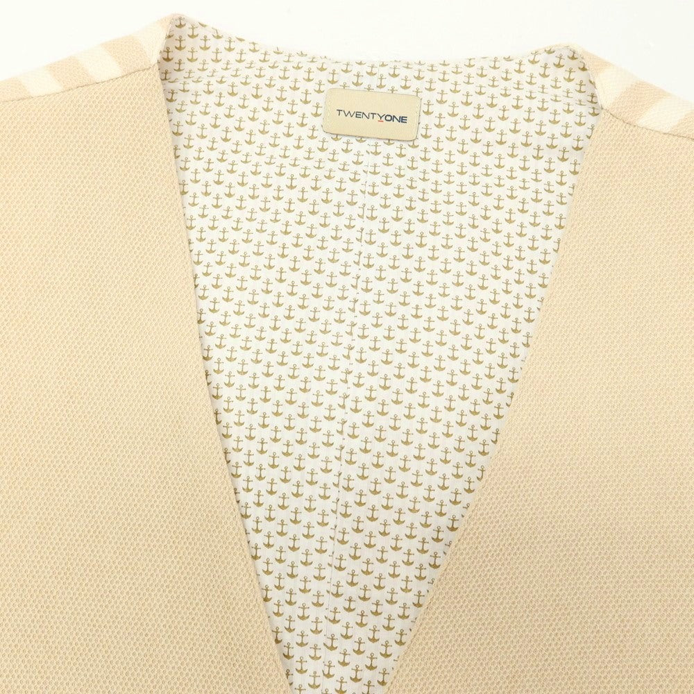 【中古】【未使用】トゥエンティワン TWENTY ONE ALE コットンポリエステル カジュアル系ジレ ベスト ベージュ【サイズ48】【 状態ランクS 】【 メンズ 】