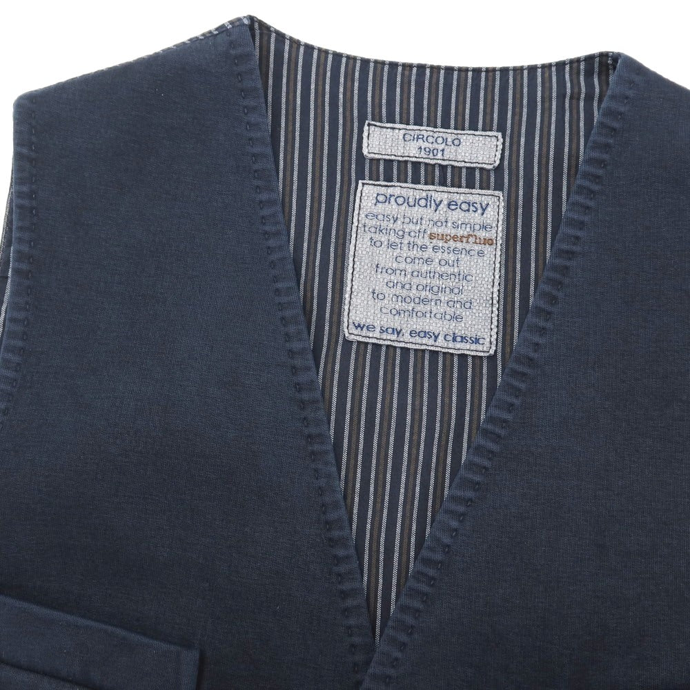 【中古】チルコロ1901 CIRCOLO 1901 コットンポリウレタン ジャージー カジュアル系ジレ ベスト ネイビー【サイズ46】【 状態ランクB 】【 メンズ 】