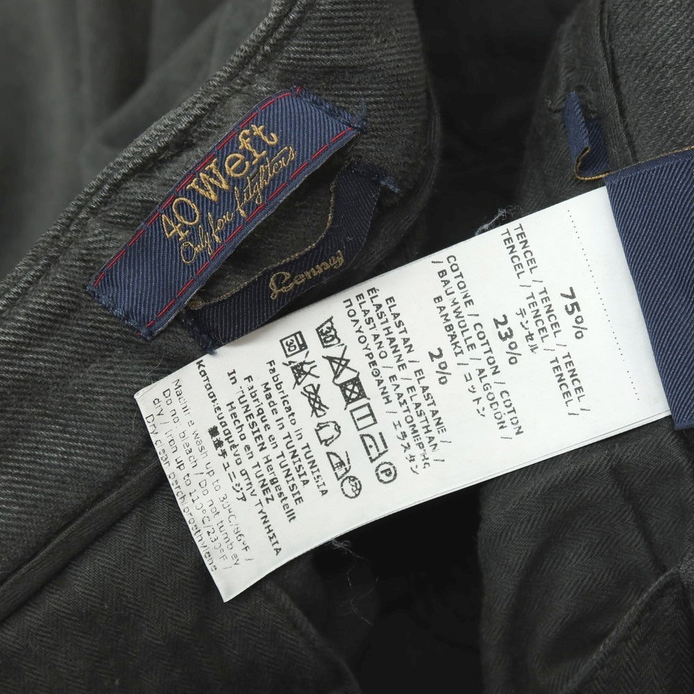 【中古】フォーティーウエフト 40Weft Lenny ストレッチ テンセルコットン ワークパンツ ダークグレー【サイズ48】【 状態ランクC 】【 メンズ 】