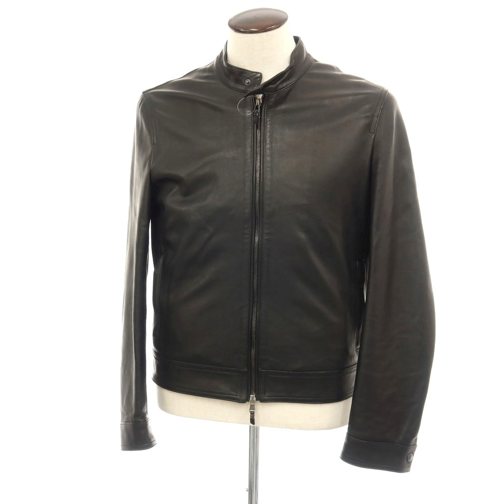 【中古】エンメティ EMMETI ラムスキン レザー シングルライダースジャケット ブラック【サイズ50】【 状態ランクB 】【 メンズ 】