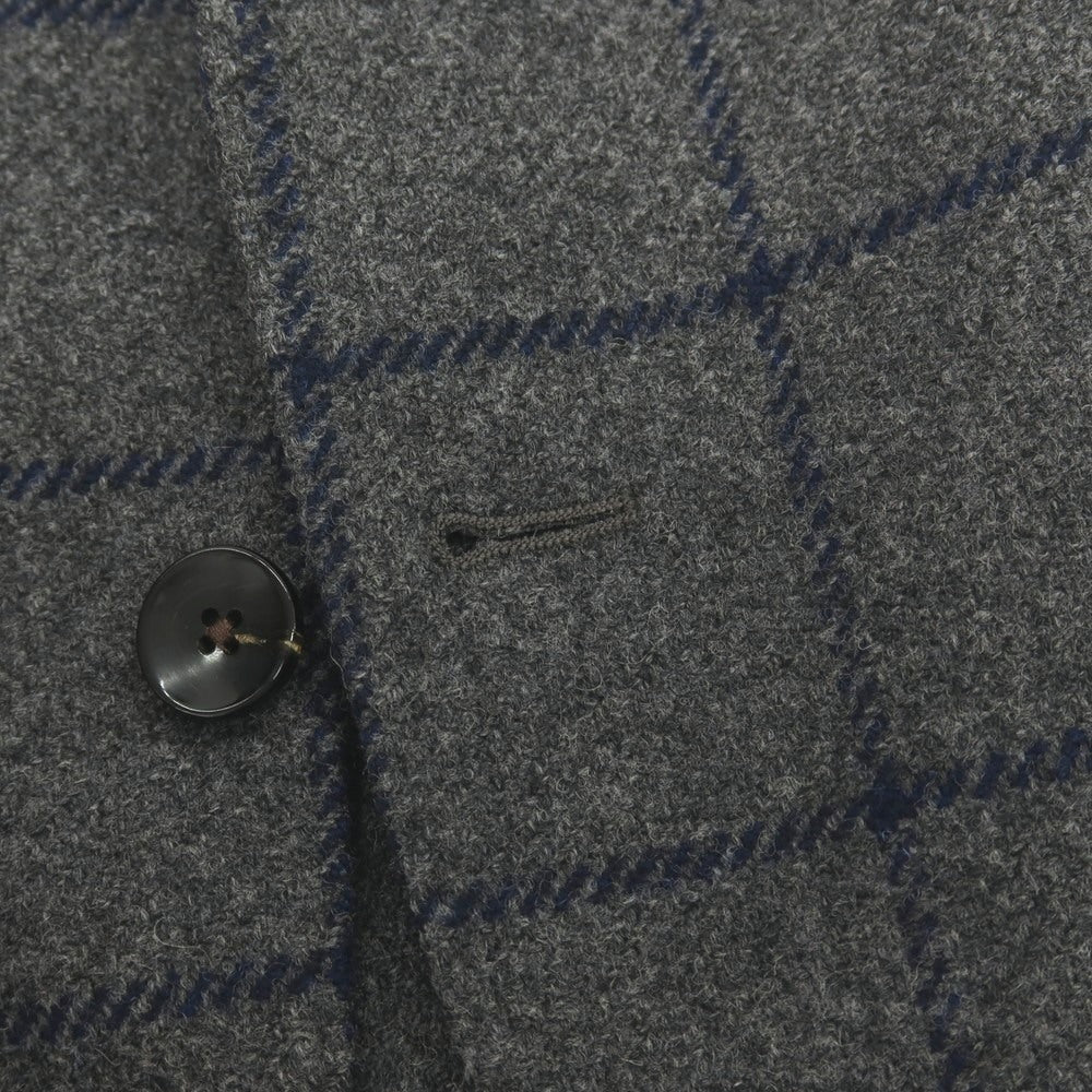 【中古】ラルディーニ LARDINI ウール ウィンドウペーンチェック 3B テーラードジャケット グレーxネイビー【サイズ50】【 状態ランクA 】【 メンズ 】