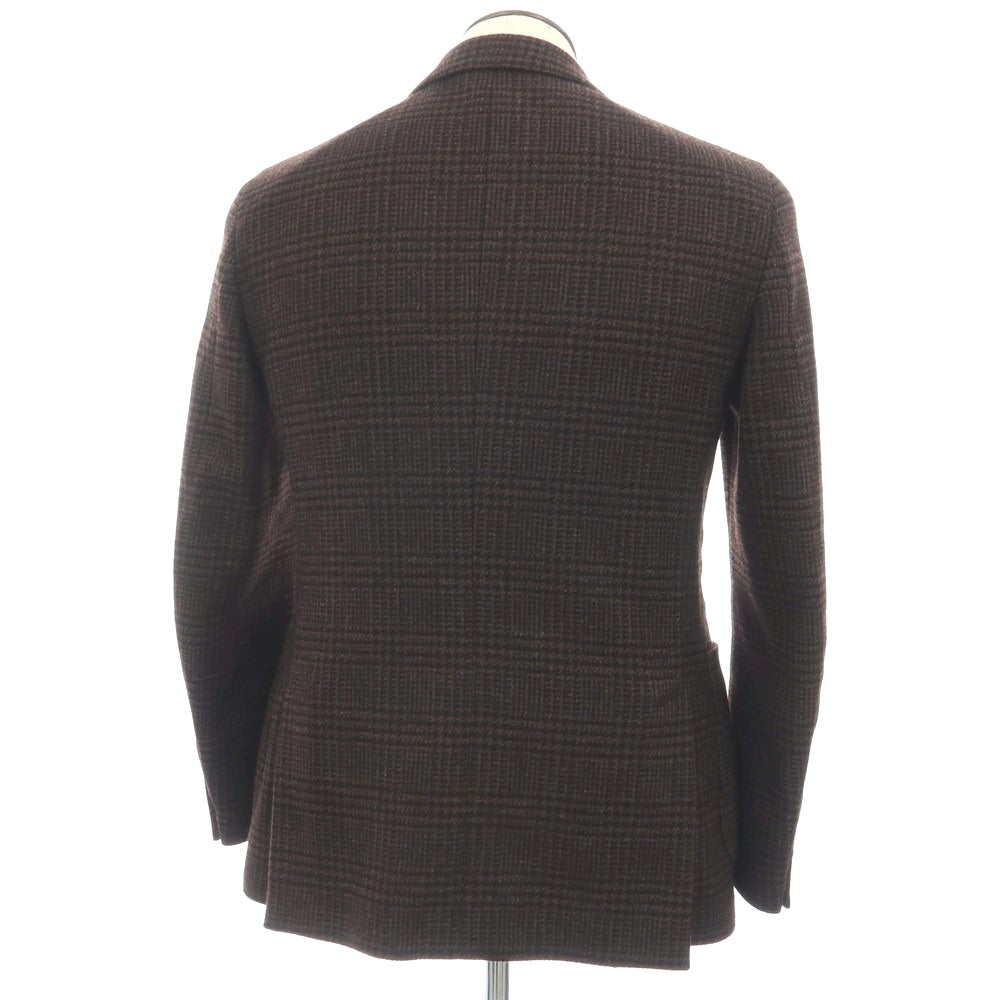 【中古】ラルディーニ LARDINI ウール グレンチェック 3B テーラードジャケット ブラウンxブラック【サイズ50】【 状態ランクA 】【 メンズ 】