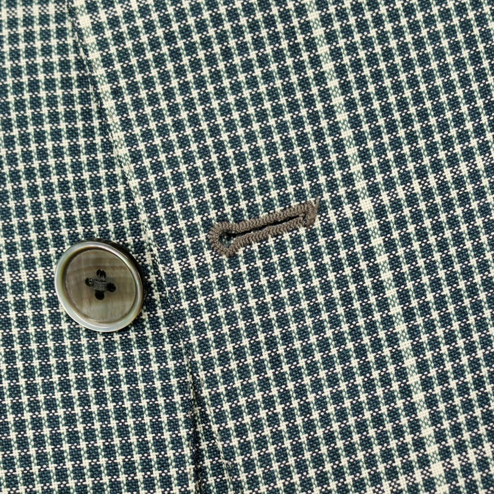 【中古】エリコフォルミコラ ERRICO FORMICOLA Vela ウールモヘヤシルク チェック 3B テーラードジャケット グリーン【サイズ50】【 状態ランクC 】【 メンズ 】