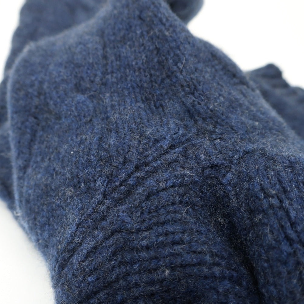 【中古】ウィリアムロッキー WILLIAM LOCKIE カシミヤ クルーネック ケーブル編み プルオーバーニット ネイビーブルー【サイズ40】【 状態ランクC 】【 メンズ 】