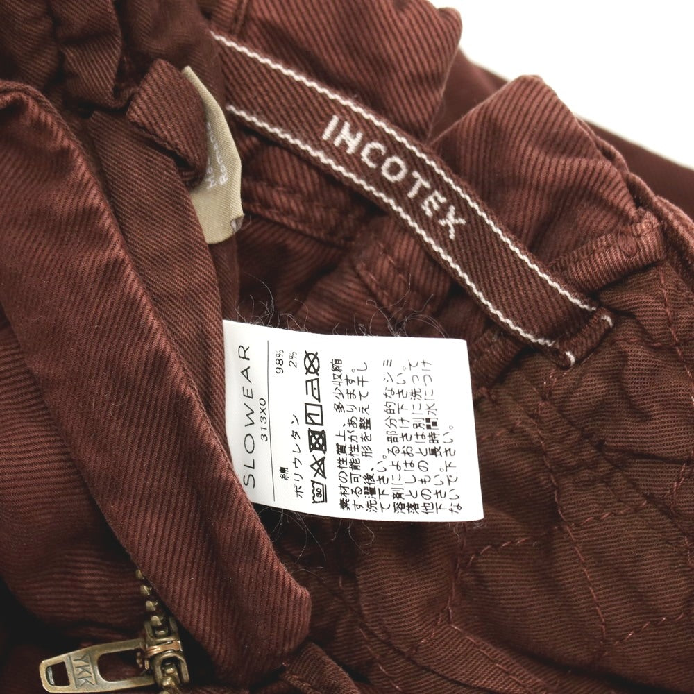 【中古】インコテックス INCOTEX TRICOCHONO ストレッチ コットン カジュアルスラックスパンツ ワインレッド【サイズ31】【 状態ランクB 】【 メンズ 】