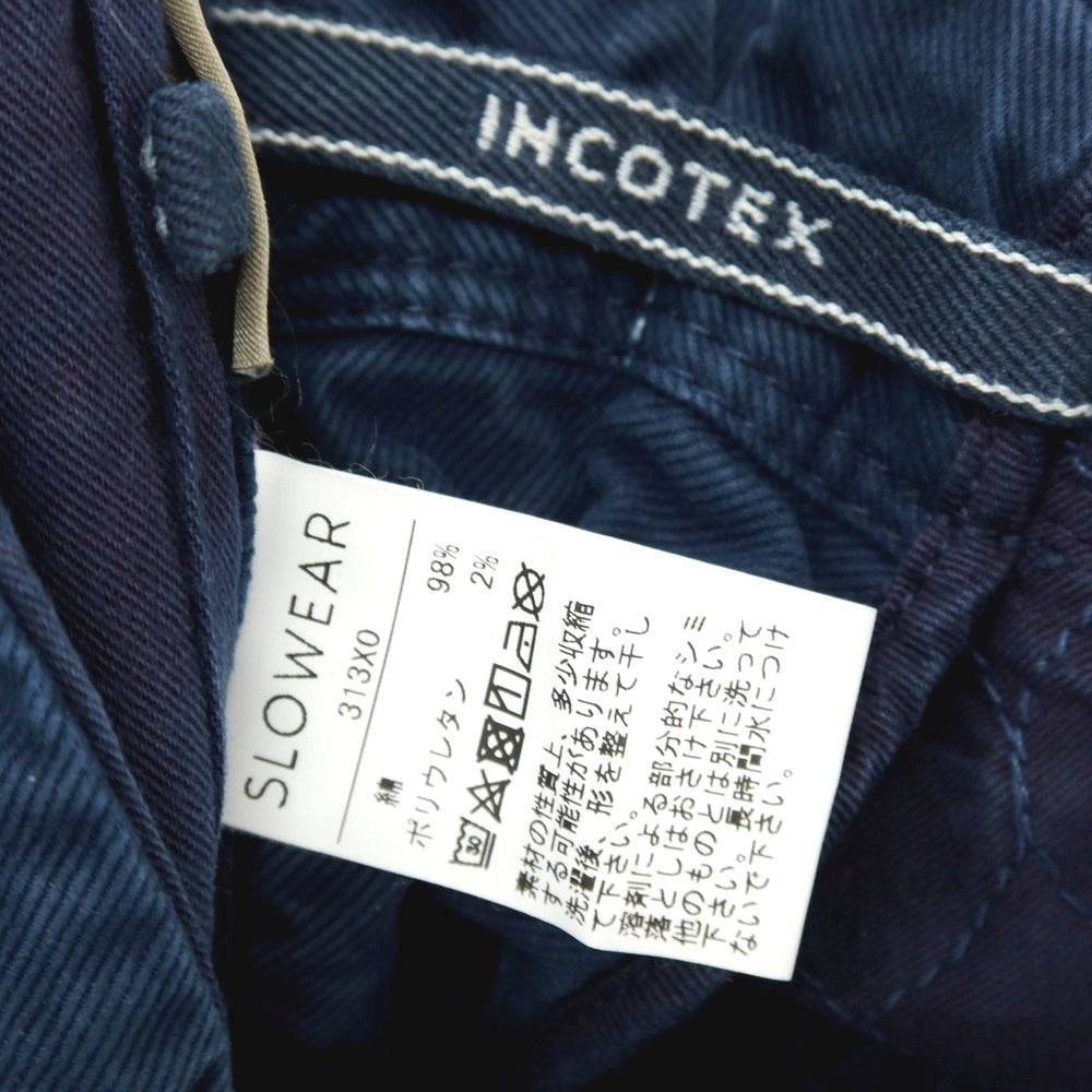 【中古】インコテックス INCOTEX TRICOCHONO ストレッチ コットン カジュアルスラックスパンツ ネイビー【サイズ31】【 状態ランクC 】【 メンズ 】