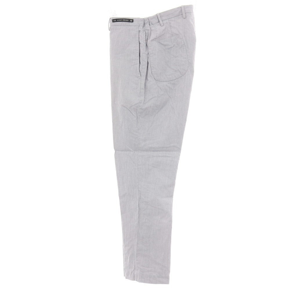 【中古】ピーティーゼロウーノ PT01 GHOST PROJECT RADA コットンリネンポリウレタン ストライプ イージースラックスパンツ ネイビーxホワイト【サイズ48】【 状態ランクC 】【 メンズ 】