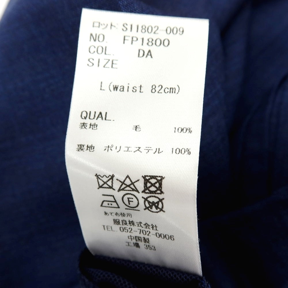 【中古】ユニバーサルランゲージ UNIVERSAL LANGUAGE ウール ドレススラックスパンツ ブルーネイビー【サイズL】【 状態ランクA 】【 メンズ 】