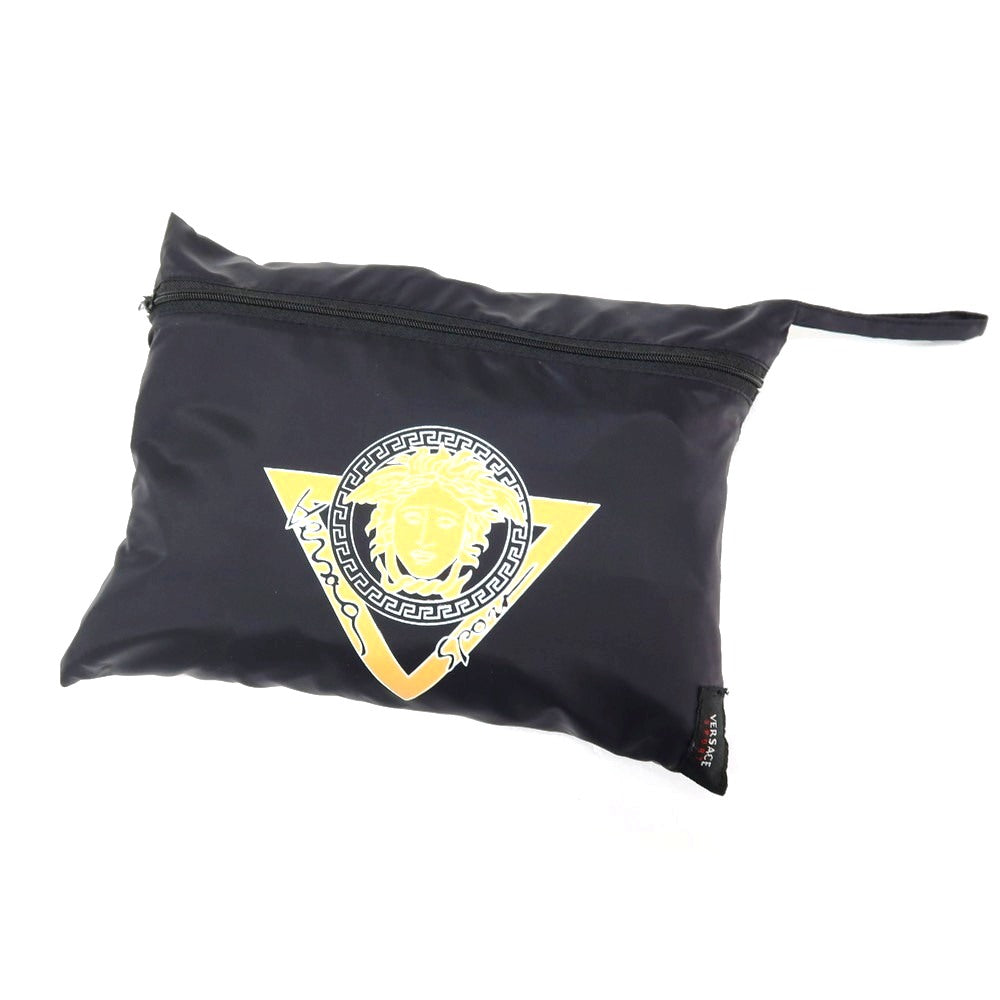 【中古】ヴェルサーチ スポーツ VERSACE SPORT パッカブル ナイロン系 スタンドカラー ブルゾン ブラック【サイズ表記なし(XL位)】【 状態ランクB 】【 メンズ 】