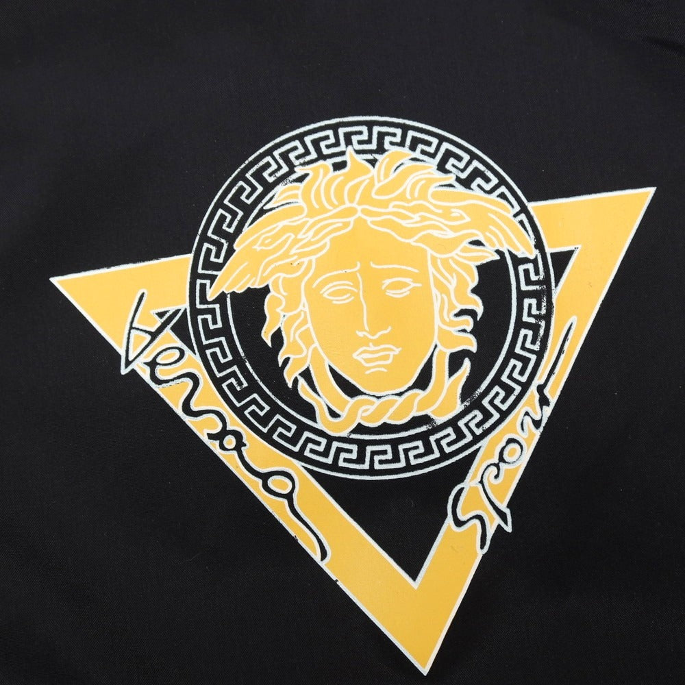 【中古】ヴェルサーチ スポーツ VERSACE SPORT パッカブル ナイロン系 スタンドカラー ブルゾン ブラック【サイズ表記なし(XL位)】【 状態ランクB 】【 メンズ 】