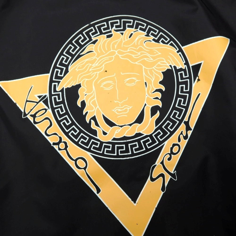 【中古】ヴェルサーチ スポーツ VERSACE SPORT パッカブル ナイロン系 スタンドカラー ブルゾン ブラック【サイズ表記なし(XL位)】【 状態ランクB 】【 メンズ 】