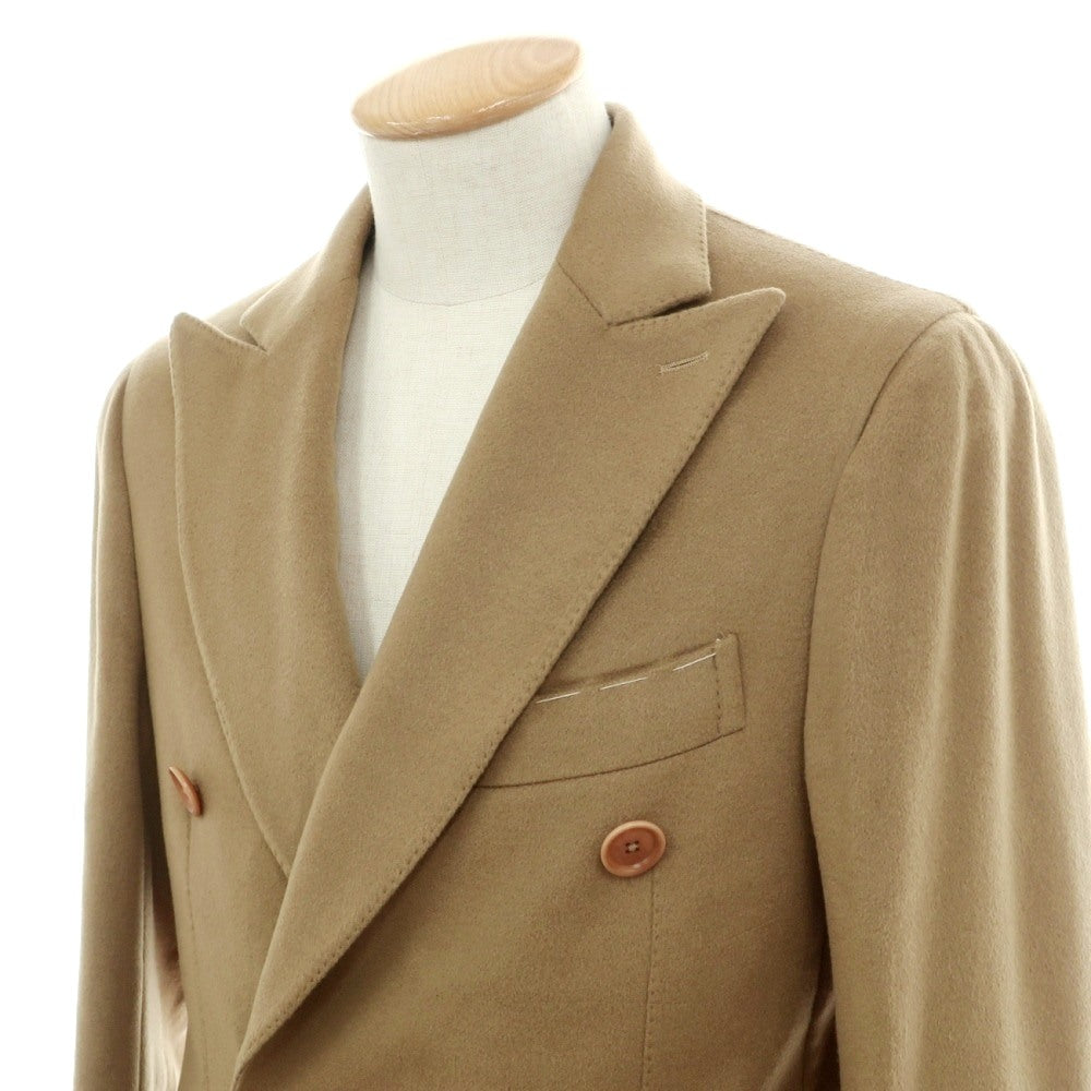 【新品】デペトリロ DE PETRILLO カシミヤ ダブルブレストコート ダークベージュ【サイズ42 Drop 7】【 状態ランクN 】【 メンズ 】