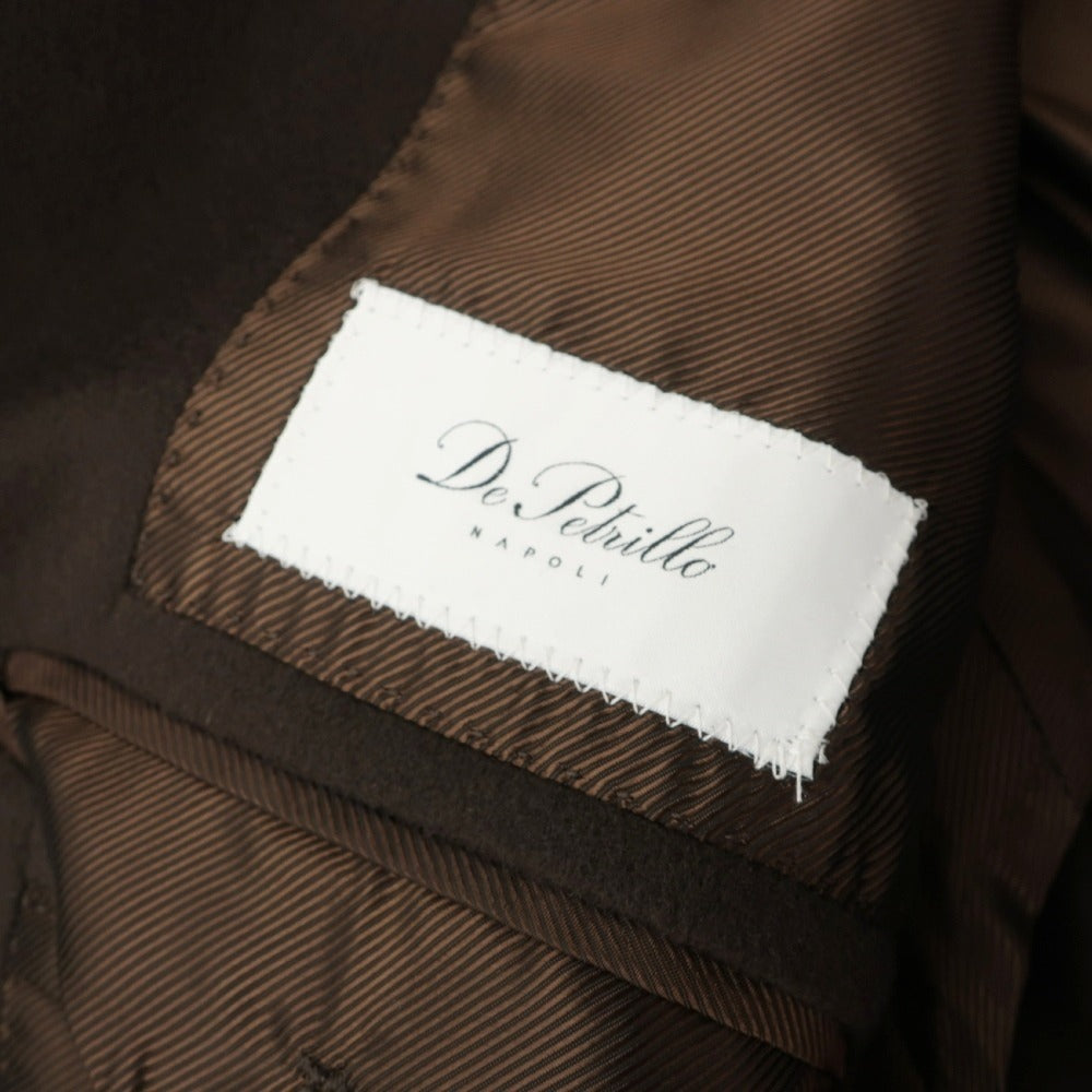 【新品】デペトリロ DE PETRILLO ウールカシミヤ チェスターフィールドコート ダークブラウン【サイズ42 Drop 7】【 状態ランクN 】【 メンズ 】
