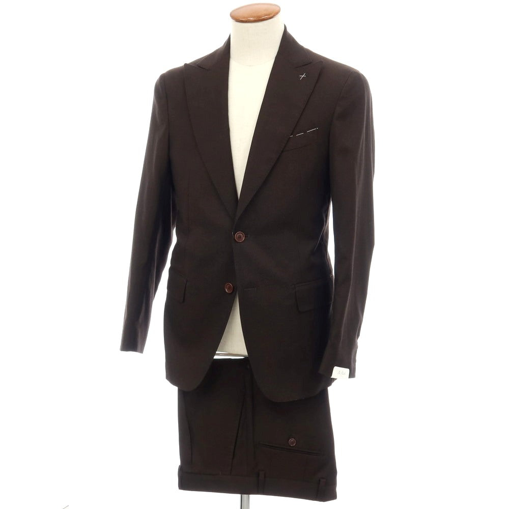 【新品】デペトリロ DE PETRILLO コットンシルク 2つボタンスーツ ダークブラウン【サイズ46 Drop 8】【 状態ランクN 】【 メンズ 】