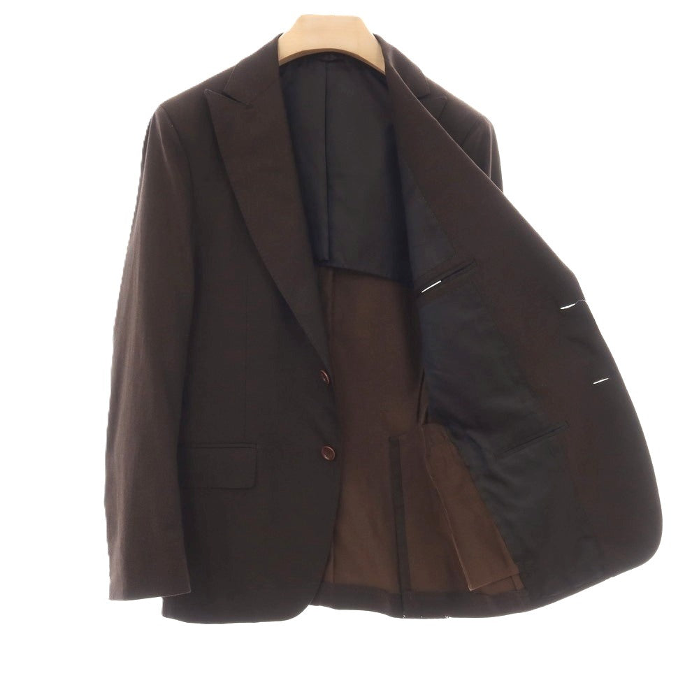 【新品】デペトリロ DE PETRILLO コットンシルク 2つボタンスーツ ダークブラウン【サイズ46 Drop 8】【 状態ランクN 】【 メンズ 】