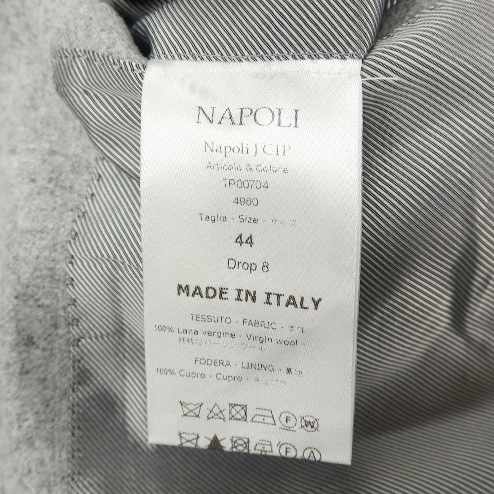 【新品】デペトリロ DE PETRILLO ウール メランジ 3つボタンスーツ ライトグレー【サイズ44 Drop 8】【 状態ランクN 】【 メンズ 】