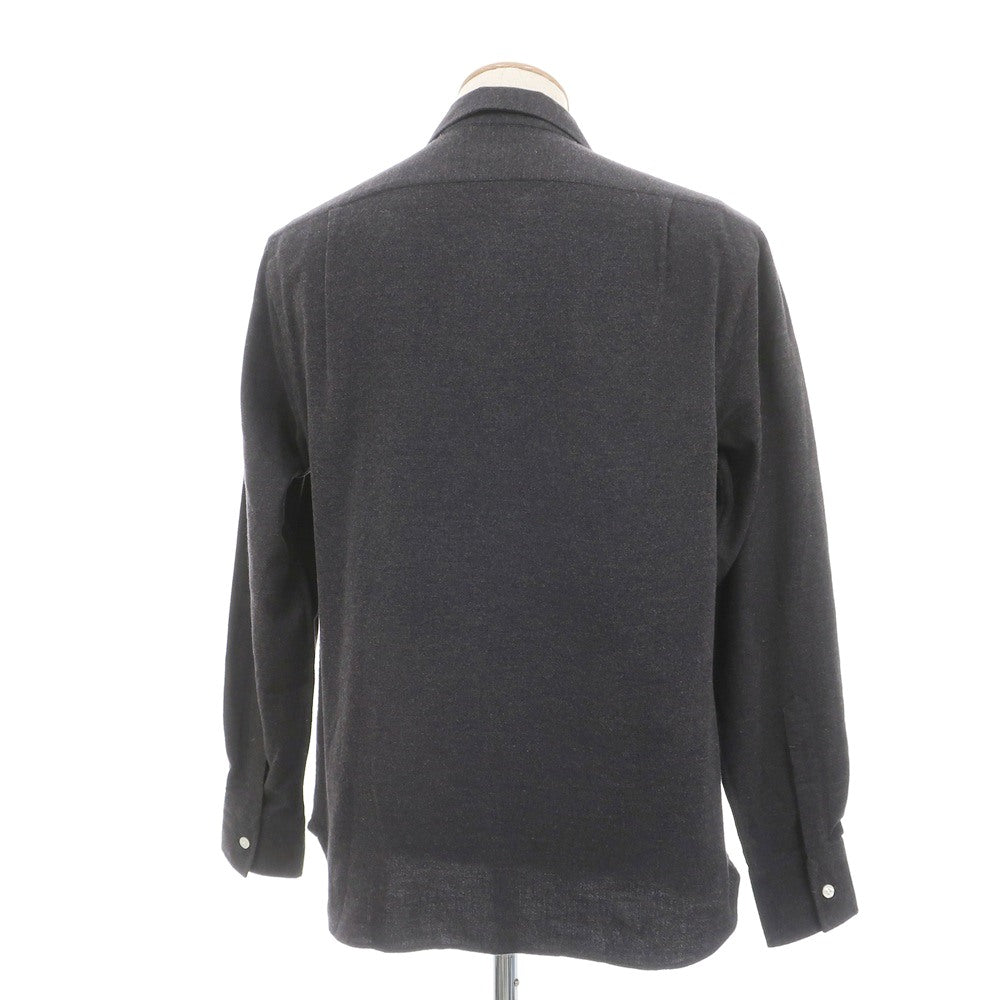 【新品】マリアサンタンジェロ Maria Santangelo ASPEN 両面起毛ツイルコットン オープンカラー シャツ ダークグレー【サイズS】【 状態ランクN 】【 メンズ 】