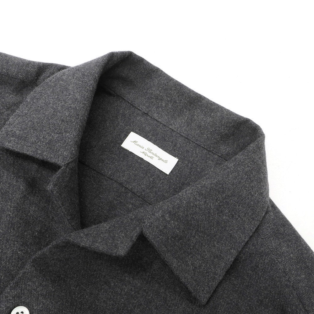 【新品】マリアサンタンジェロ Maria Santangelo ASPEN 両面起毛ツイルコットン オープンカラー シャツ ダークグレー【サイズS】【 状態ランクN 】【 メンズ 】