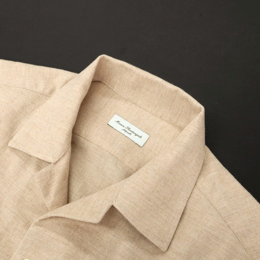 【新品】マリアサンタンジェロ Maria Santangelo ASPEN 両面起毛ツイルコットン オープンカラー カジュアルシャツ ベージュ【サイズXS】【 状態ランクN 】【 メンズ 】