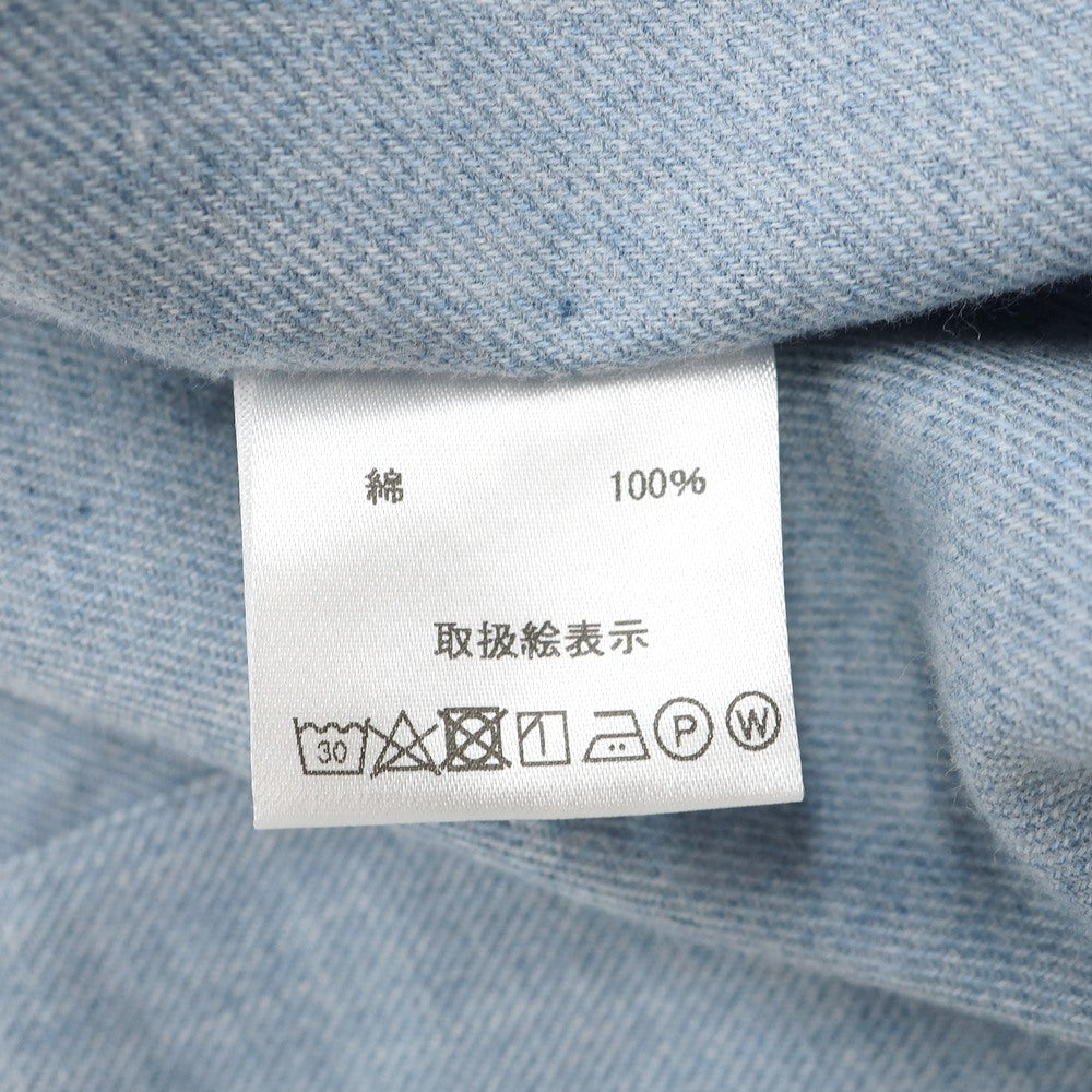 【新品】マリアサンタンジェロ Maria Santangelo ASPEN 両面起毛ツイルコットン オープンカラー カジュアルシャツ サックス【サイズS】【 状態ランクN 】【 メンズ 】