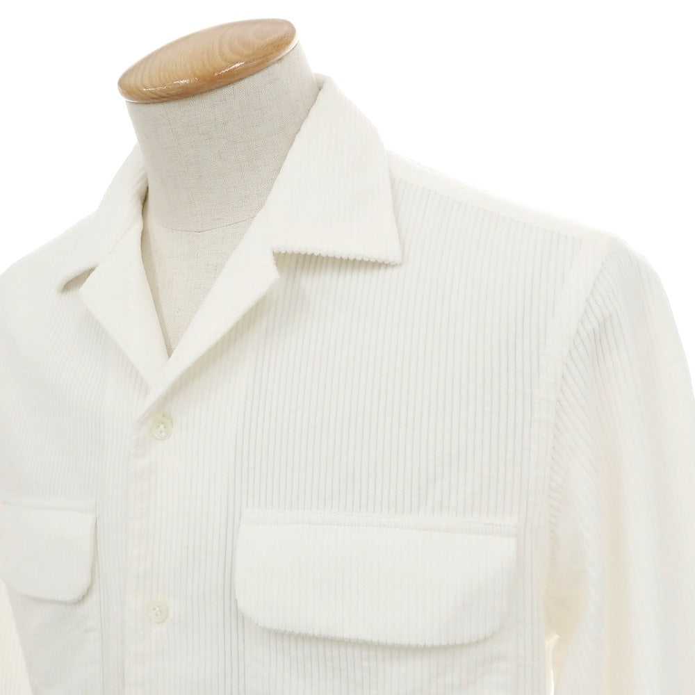 【新品】マリアサンタンジェロ Maria Santangelo ASPEN コットン コーデュロイ オープンカラー カジュアルシャツ オフホワイト【サイズXS】【 状態ランクN 】【 メンズ 】