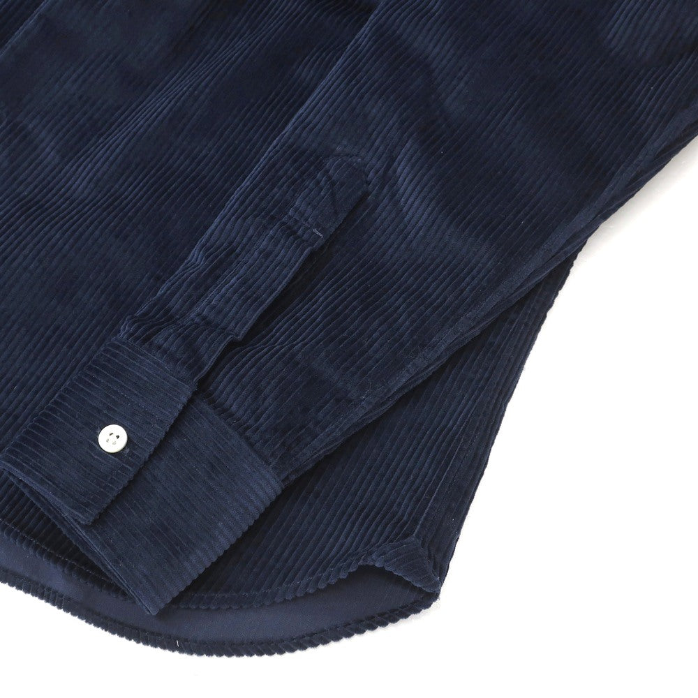 【新品】マリアサンタンジェロ Maria Santangelo ASPEN コットン コーデュロイ オープンカラー カジュアルシャツ ネイビー【サイズS】【 状態ランクN 】【 メンズ 】