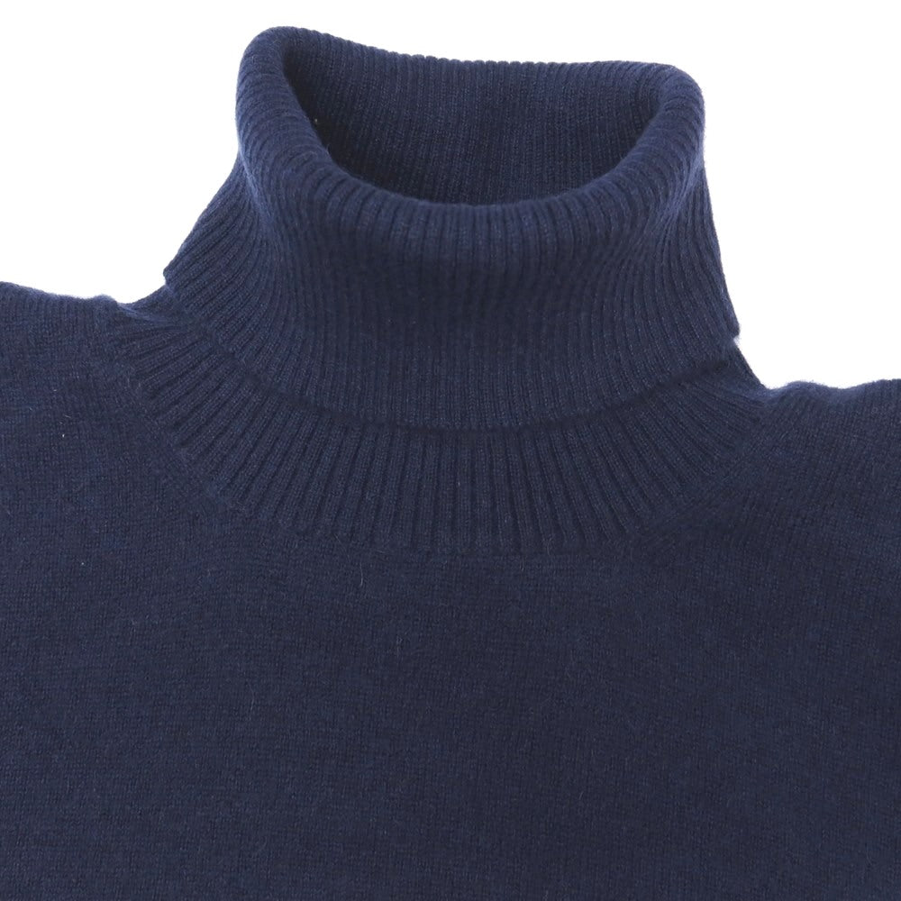 【新品アウトレット】セッテフィーリ カシミア Settefili Cashmere カシミヤ タートルネック プルオーバーニット ネイビー【サイズ44】【 状態ランクN- 】【 メンズ 】