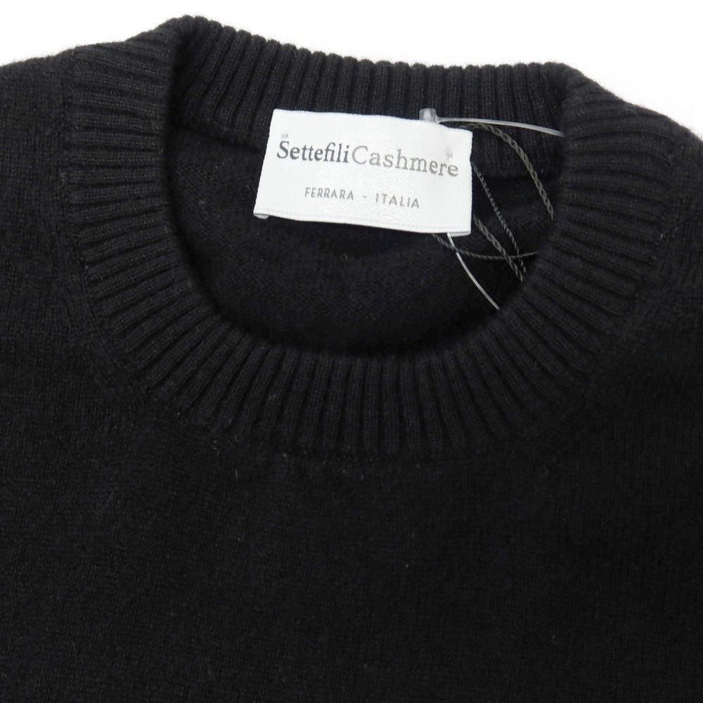 【新品アウトレット】セッテフィーリ カシミア Settefili Cashmere カシミヤ クルーネック プルオーバーニット ブラック【サイズ46/XS】【 状態ランクN- 】【 メンズ 】