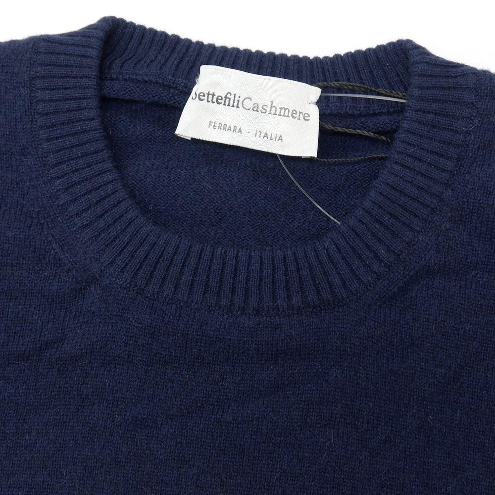 【新品アウトレット】セッテフィーリ カシミア Settefili Cashmere カシミヤ クルーネック プルオーバーニット ネイビー【サイズ50/M】【 状態ランクN- 】【 メンズ 】