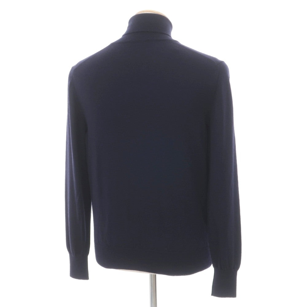 【中古】グランサッソ GRAN SASSO ウール タートルネック プルオーバーニット ダークネイビー【サイズ44】【 状態ランクB 】【 メンズ 】