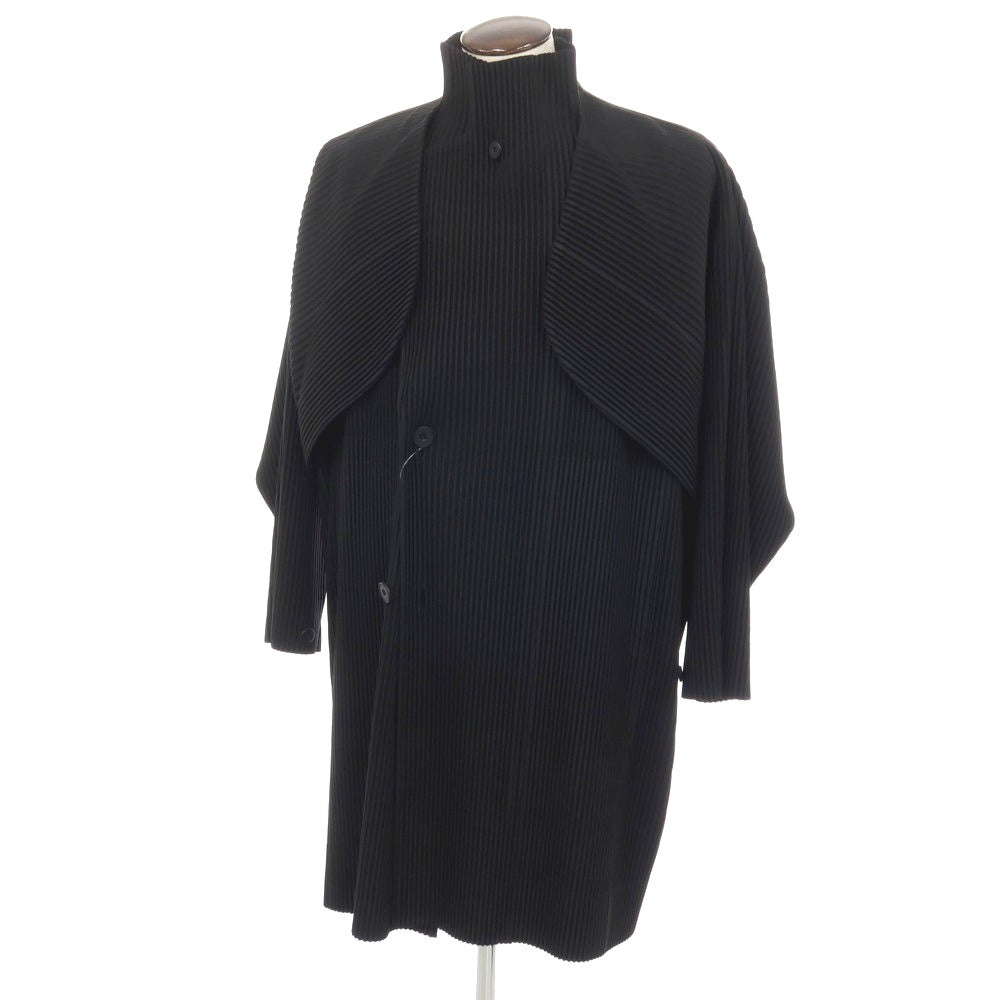 【中古】オム プリッセ イッセイミヤケ HOMME PLISSE ISSEY MIYAKE 2026年春夏 プリーツコート ブラック【サイズ表記なし(L位)】【 状態ランクA 】【 メンズ 】