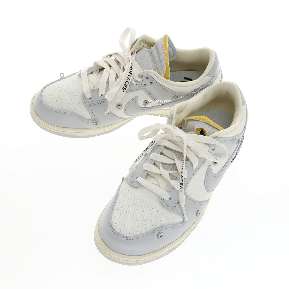 【中古】オフホワイト OFF-WHITE × NIKE Dunk Low 1 of 50 スニーカー グレーxホワイト【サイズ26】【 状態ランクA 】【 メンズ 】